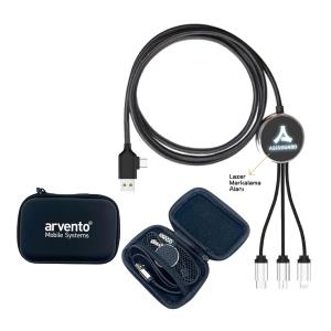 Datalı Type-C Klipsli, Işıklı Şarj Kablosu 1,15 cm