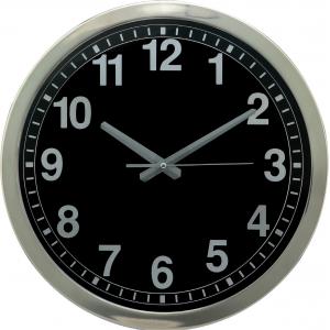PARLAK KROMAJ ÇERÇEVE METAL KADRAN DUVAR SAATİ 40 CM