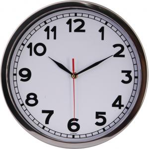 PARLAK KROMAJ ÇERÇEVE DUVAR SAATİ 35 CM