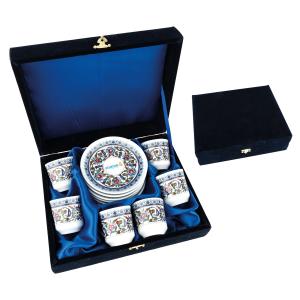 Topkapı Desenli Altılı Kutulu Kahve Fincan Takımı