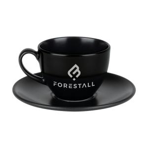 Bonna Porselen Siyah Tabaklı Çay Fincanı