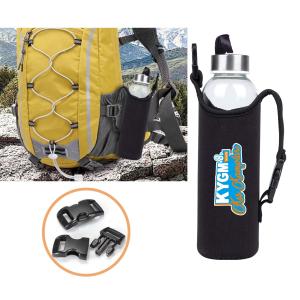 Çanta Askı Kılıflı Cam Matara 500 ml